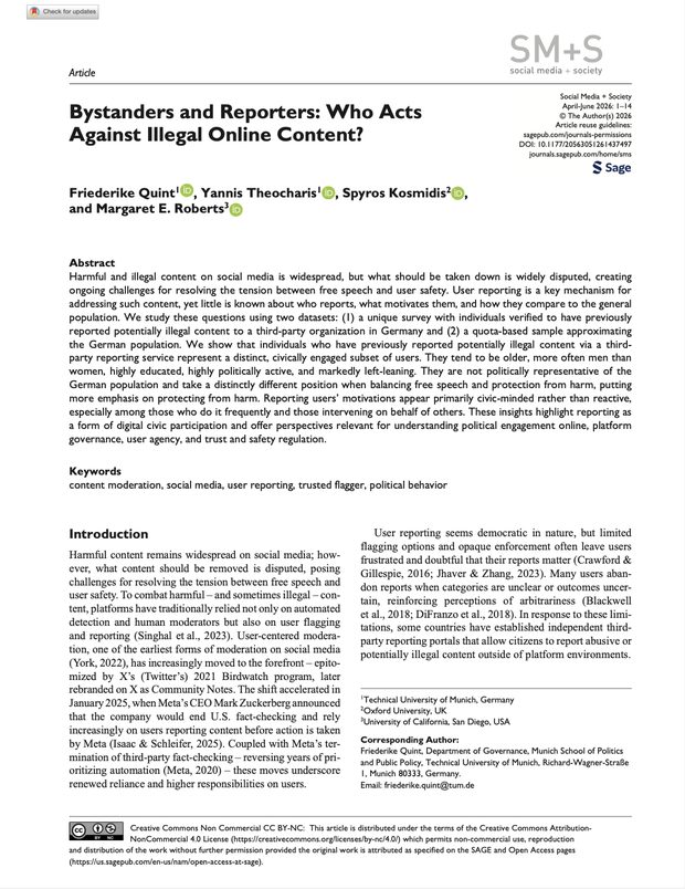 Cover of the Social Media + Society article